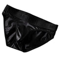 Set of 4 Solid Color Satinlike Ice Silk Briefs Underwear Bulge Pouch