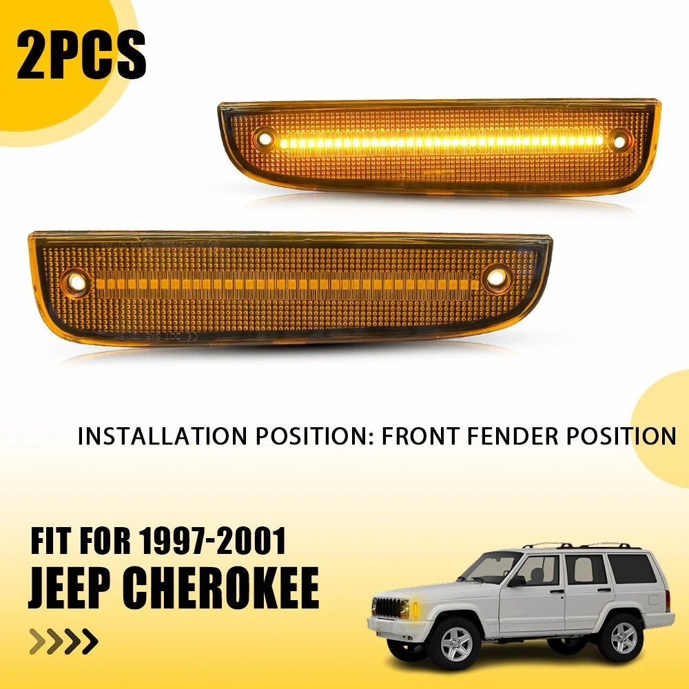 Amber LED Front Bumper Side Marker Light for Jeep Cherokee (1997–2001)