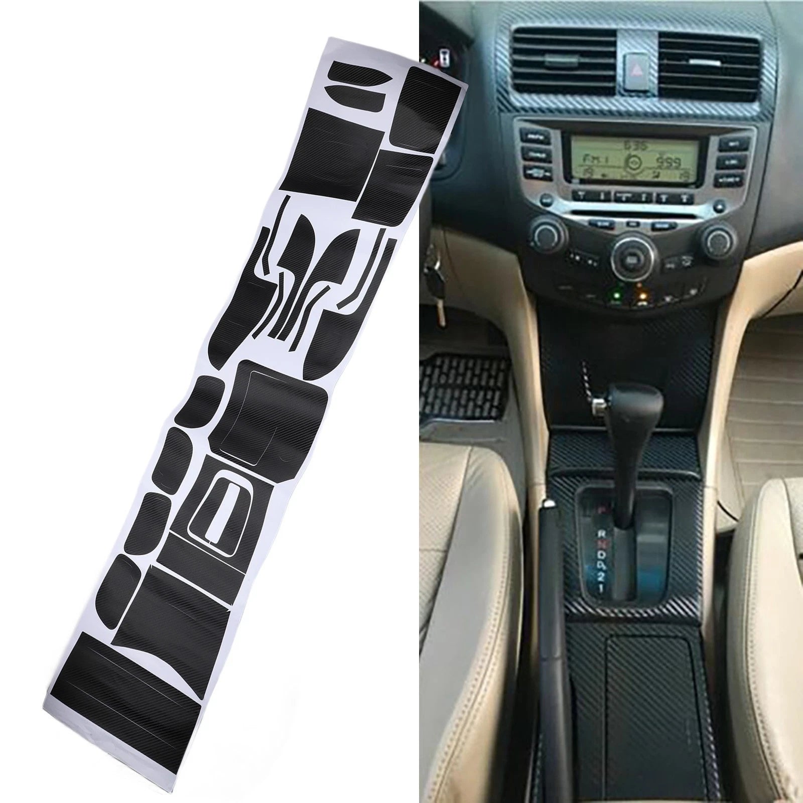 Vinyl Carbon Fiber Console Decals for