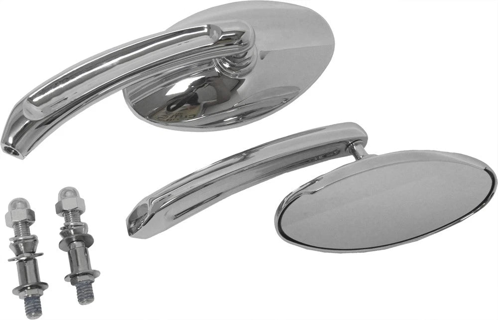 Chrome Oval Side Mirrors for Harley Davidson XL Models (2014–2017)