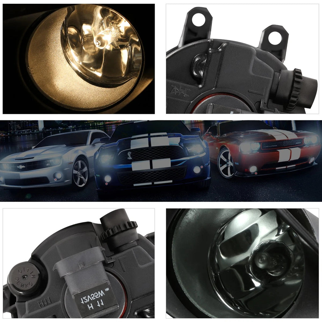 Set of 2 Smoked Lens Front Bumper Fog Lights + Switch for Yaris/Vitz (2007–2008)