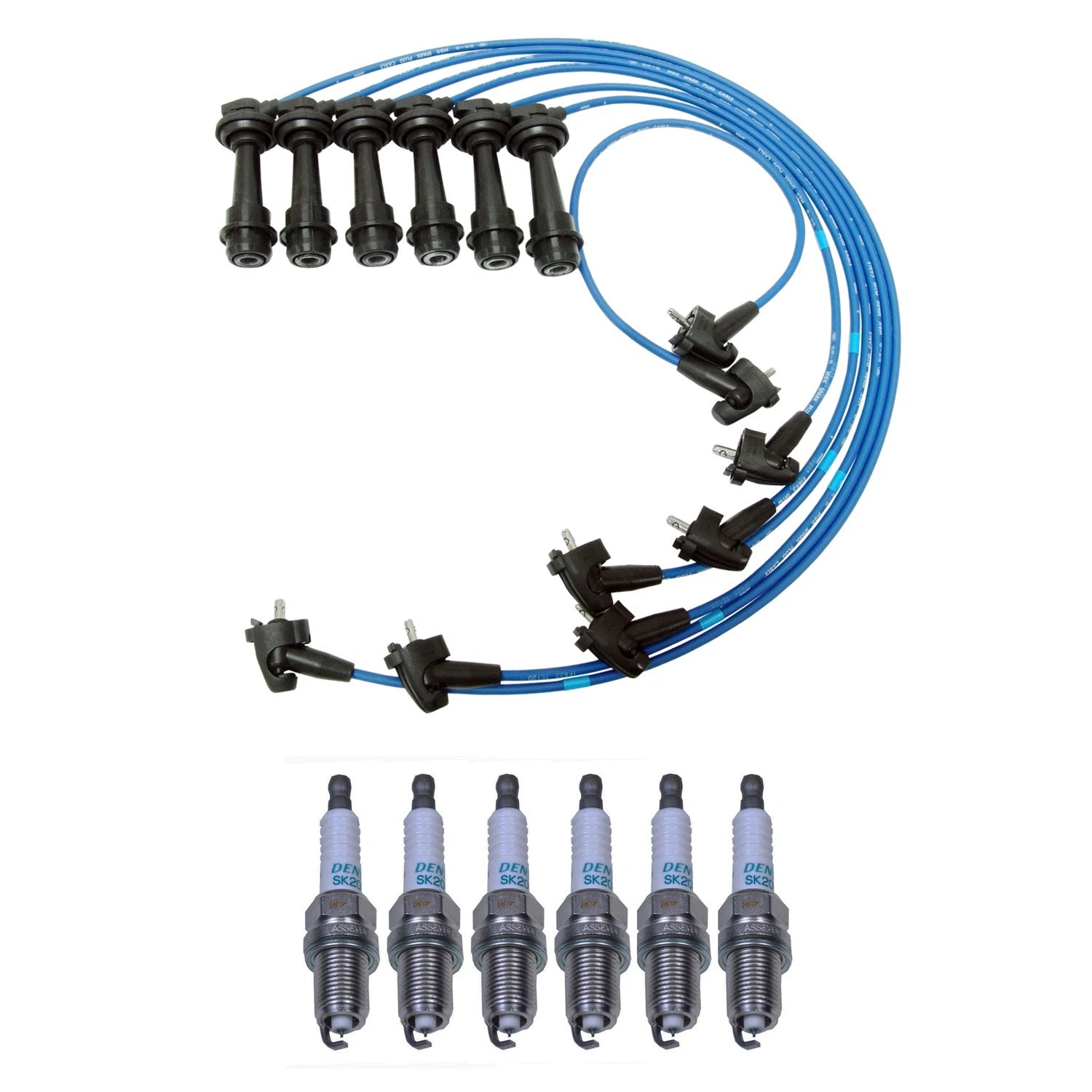 NGK 5mm Wire Set & Denso Iridium Spark Plug Kit for Lexus SC300 (1992–2000)