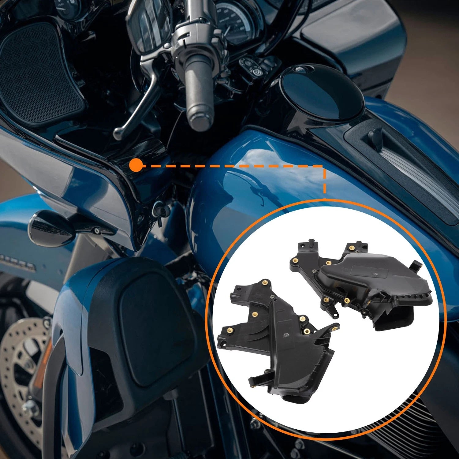 Black Fairing Storage Glove Box for Harley Touring CVO Road Glide (2018–2023)