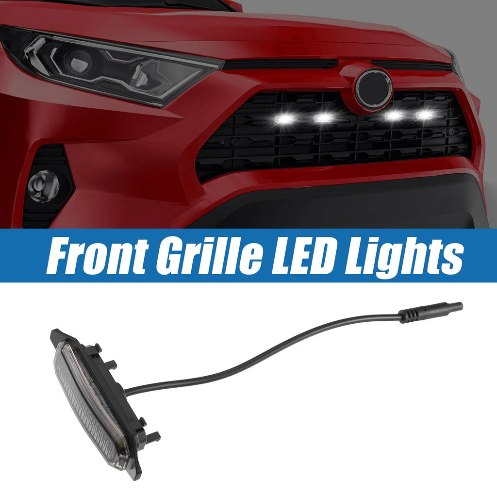 Front Grille LED Lights Set for Toyota RAV4 (2019–2022) White LED Black