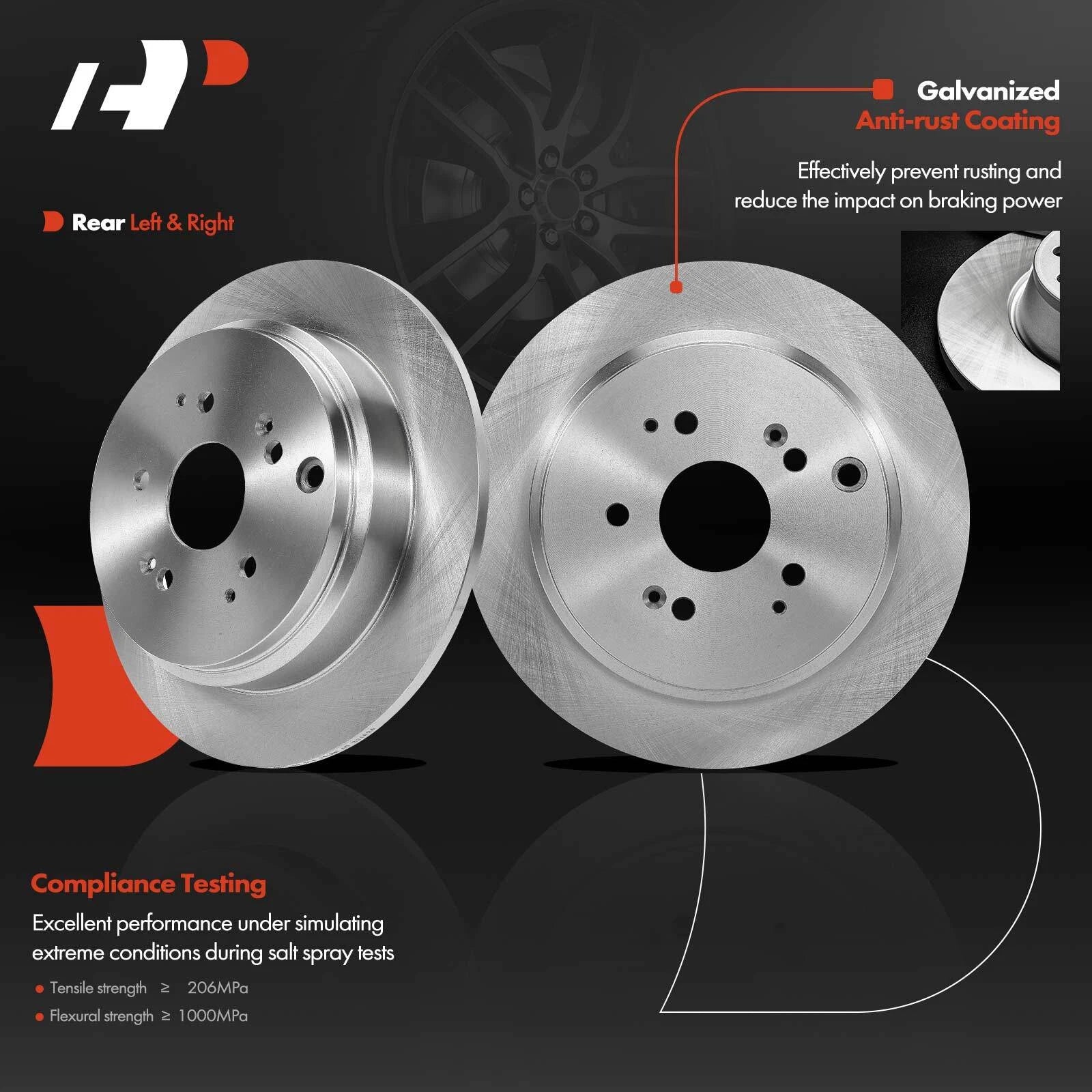 Rear Disc Brake Rotor & Pad Set for Honda Odyssey (2002-2004)