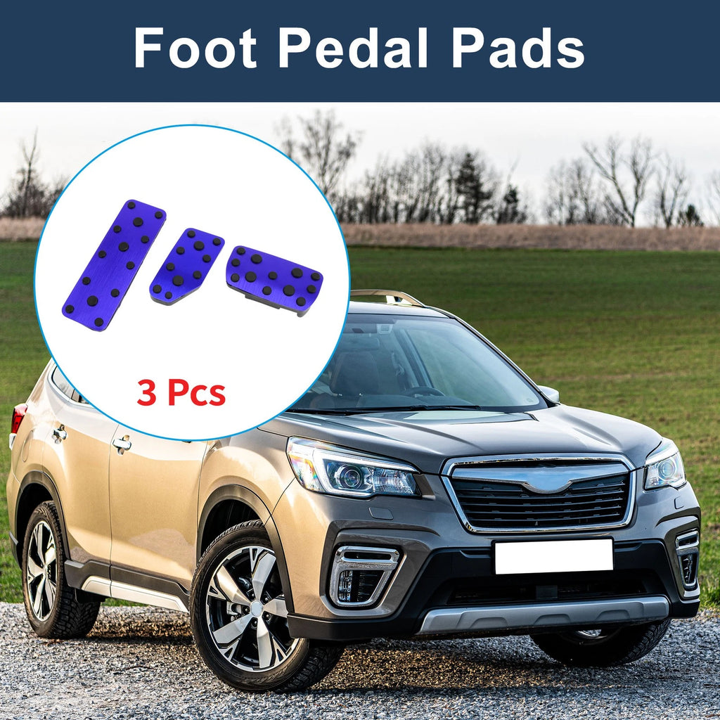 3 Pcs Automatic Foot Accelerator Pedal Covers for Subaru Forester (2019–2021) Blue