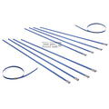 Set of 10 Stainless Blue Zip Tie Cable for Turbo/Header/Manifold Heat Wrap