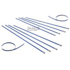 Set of 10 Stainless Blue Zip Tie Cable for Turbo/Header/Manifold Heat Wrap