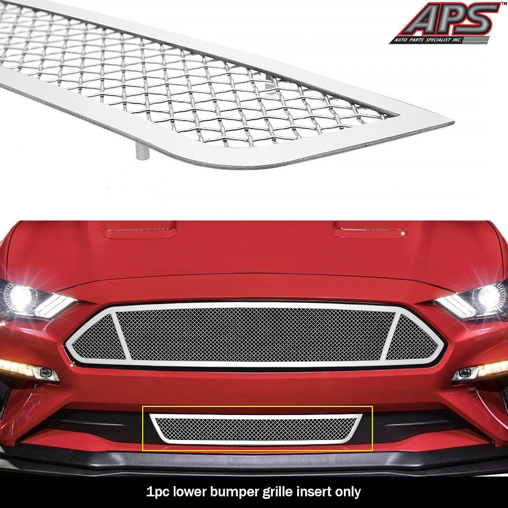 Stainless Chrome Mesh Grille Insert for Ford Mustang V8 GT (2018-2022)