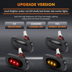 Set of 4 Smoked LED Fender Side Marker Lights for Dodge Ram 2500 3500 (2003–2018)
