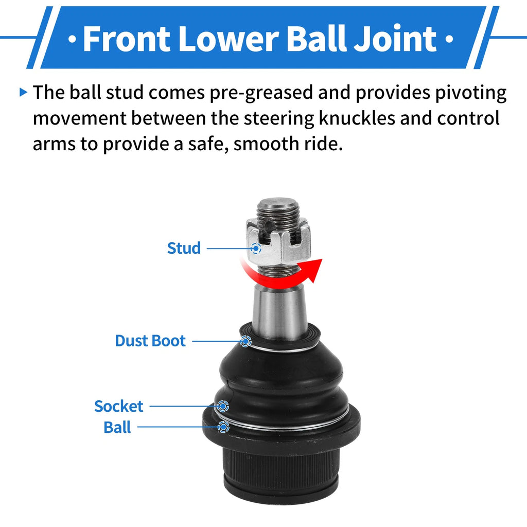 2X Front Lower Ball Joints for Dodge Ram 1500 (2002–2005) No.K7411/5072958AA