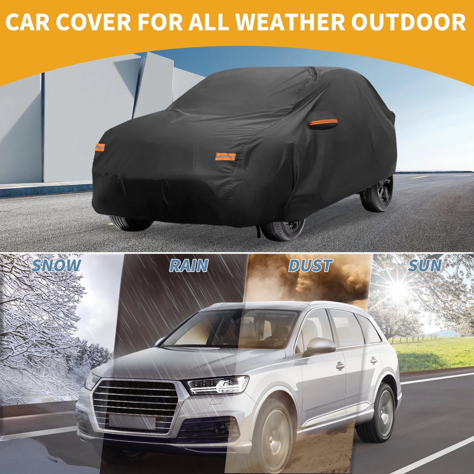 Car Cover Waterproof All Weather for Ford Focus Sedan (210D-PU)