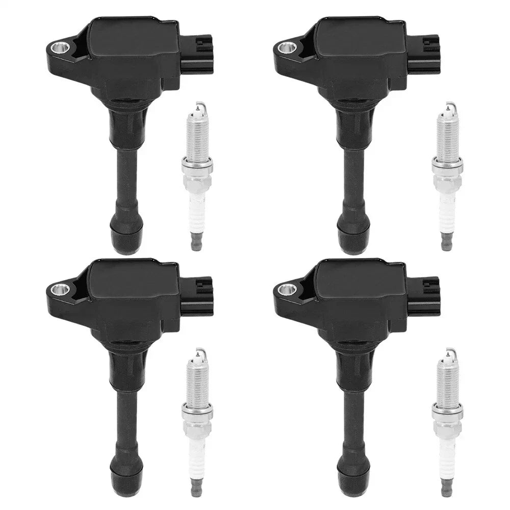 4 Pcs Ignition Coil & Spark Plug for Nissan Altima Sentra Rogue Versa Pathfinder (2007-2022)