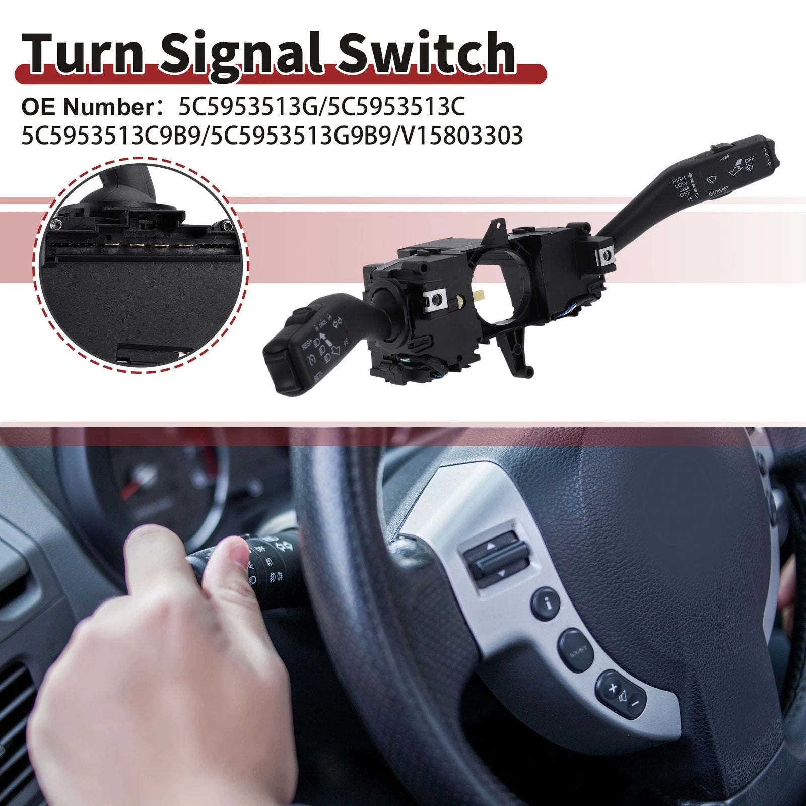 Turn Signal Switch No.5C5953513G/5C5953513C for Volkswagen Beetle (2012–2017)