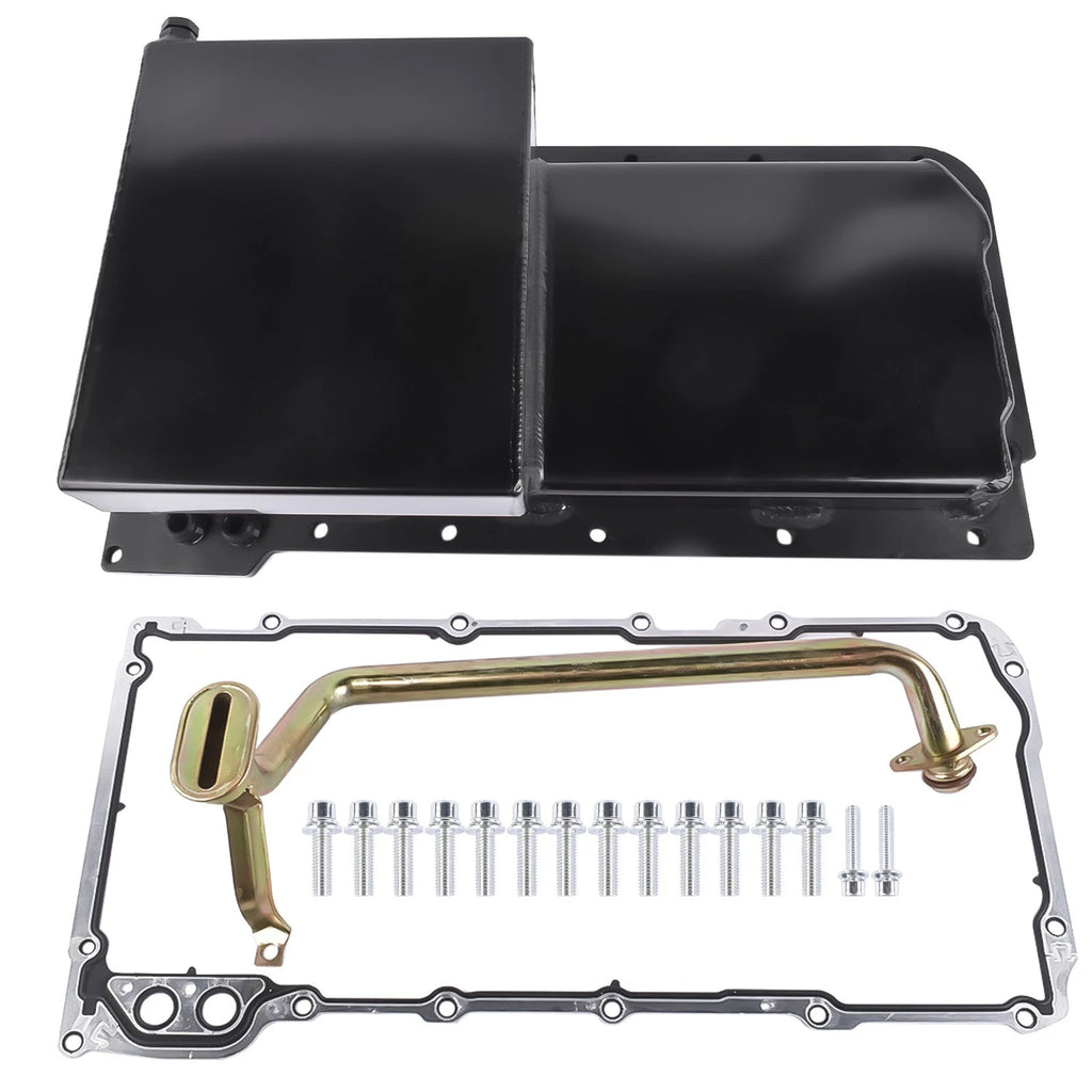 Black Oil Pan Kit for GM Chevy LS LS1 LS2 LS3 LS6 (7 Quarts, Aluminum)