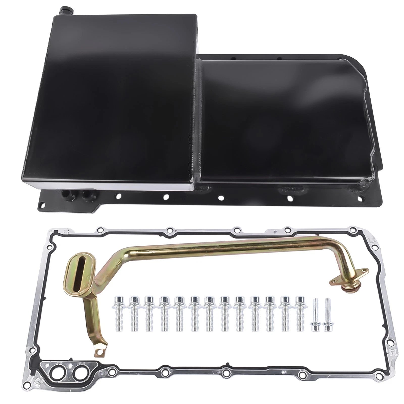 Black Oil Pan Kit for GM Chevy LS LS1 LS2 LS3 LS6 (7 Quarts, Aluminum)