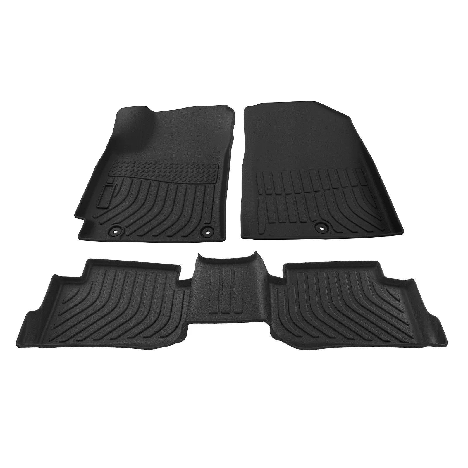 Black 2-Row Floor Mats for Hyundai Kona (2018–2023) TPE All-Weather