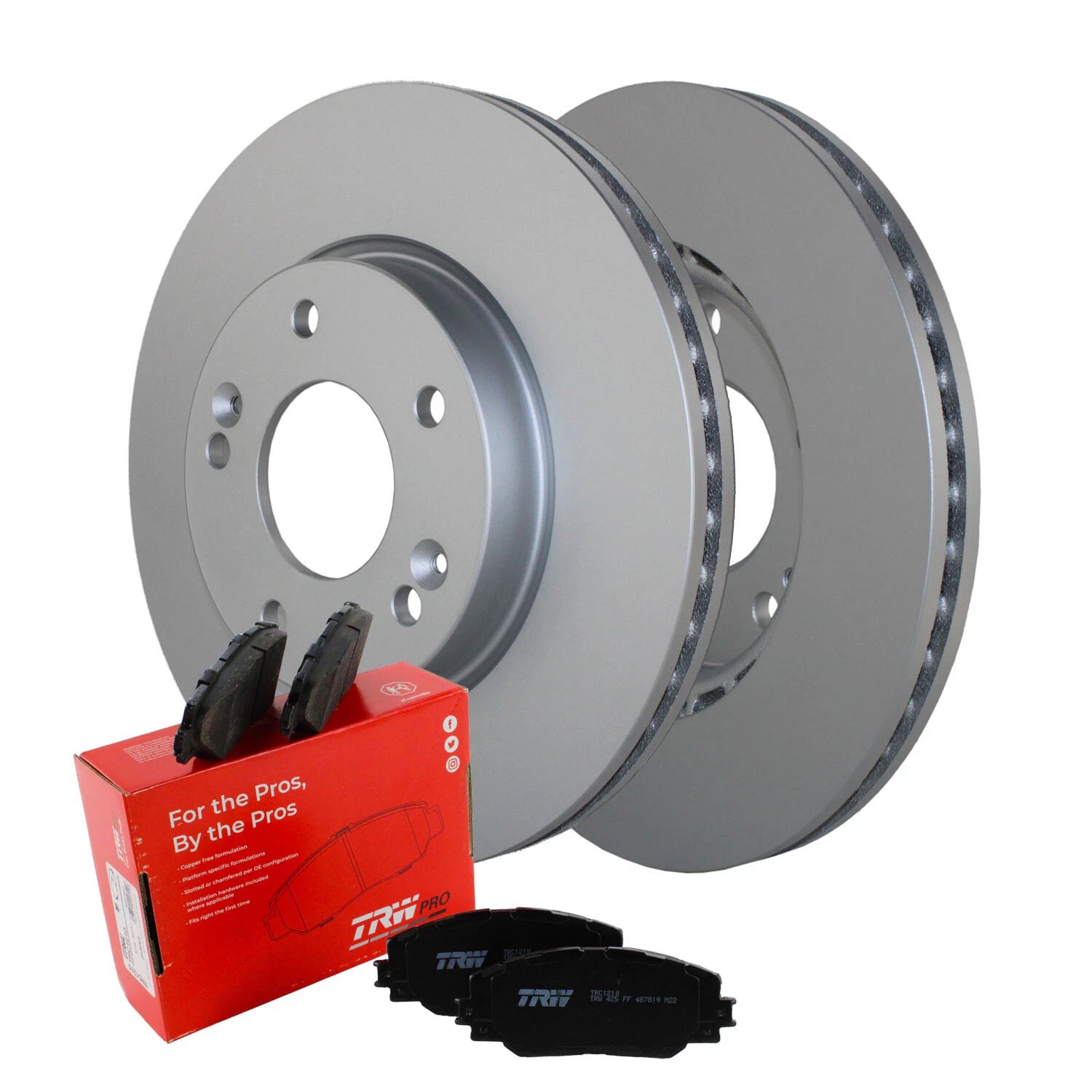 Front Brake Kit 280mm Disc Rotors & TRW Pro Ceramic Pads for Kia Soul (2010–2023)