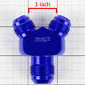 2X 10-AN Male Flare Y-Block Splitter Adapter - 8-AN Blue Anodize Reducer Fitting