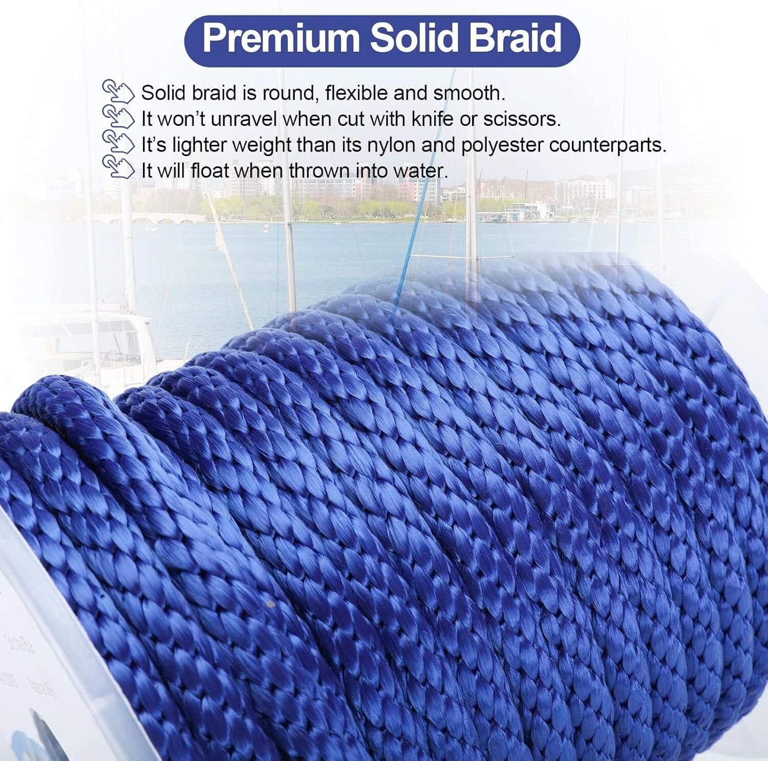 1/2" x 100 FT Braided Anchor Rope for Boat (MFP)