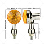 Set of 4 Chrome Motorcycle Turn Signal Lights Amber Indicators for Harley (2002–)