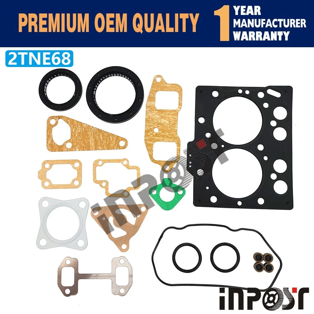 Full Overhaul Head Gasket Kit for Yanmar TB108 A2C Excavator (2TNE68, 2D68E)