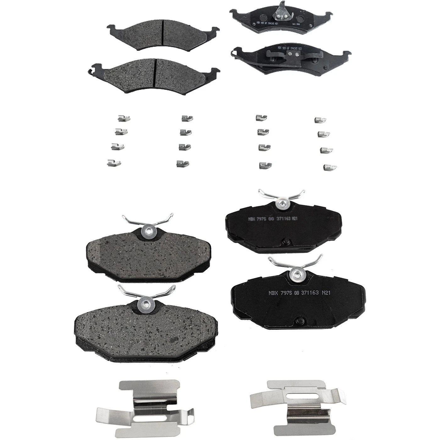 Set of 4 Semi-Metallic Brake Pads for Ford Taurus (1993)