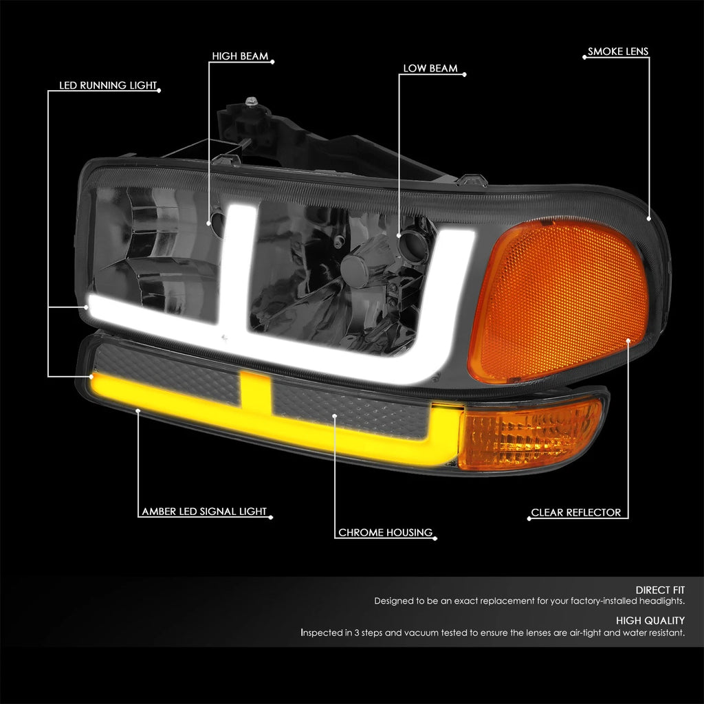 LED DRL + Turn Signal Headlight Bumper Lamp for Sierra Yukon (1999–2007)