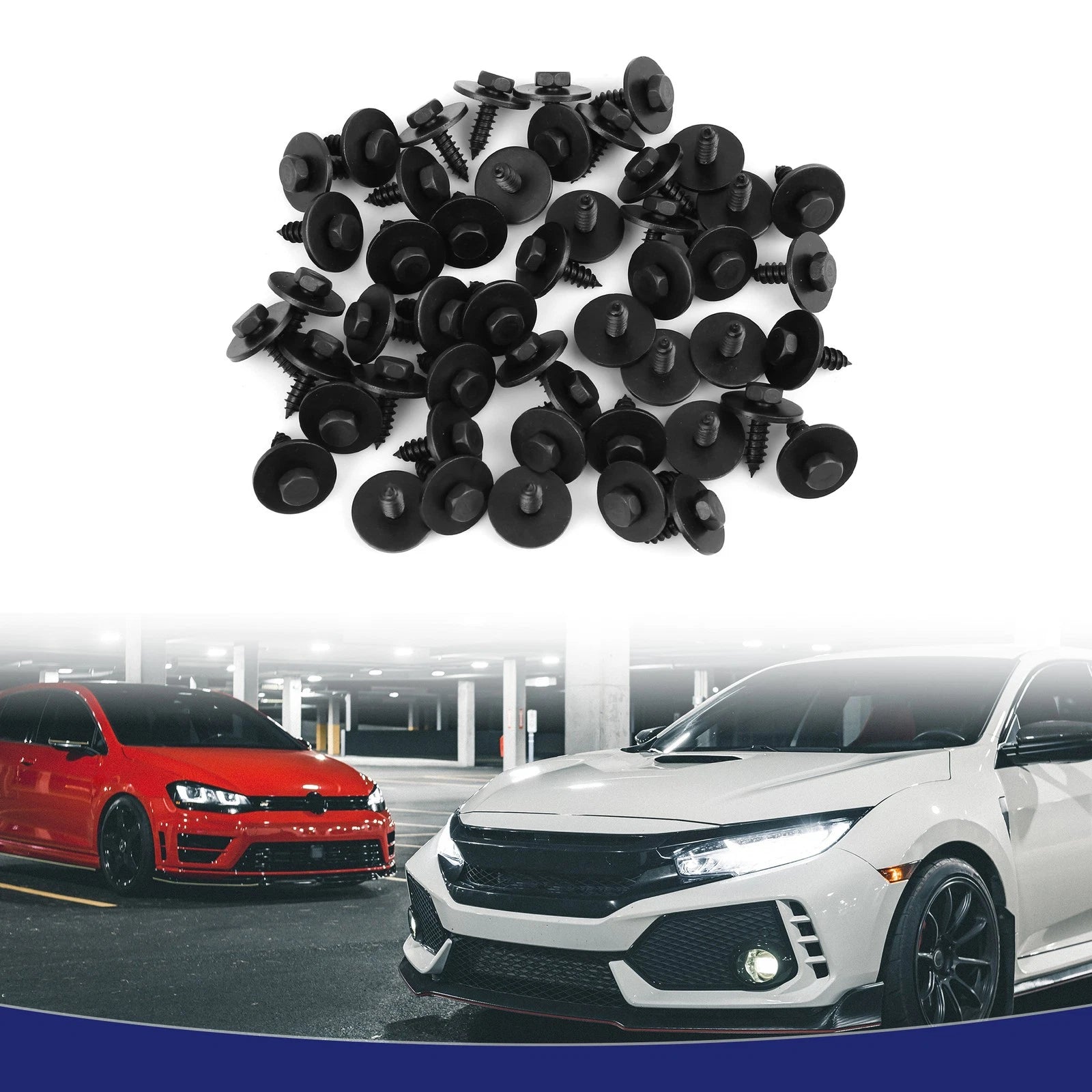 Set of 50 Car Screw Bolt Retainer Liner Under Cover for BMW (07147129160)