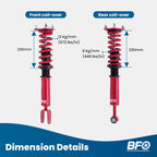 BFO Adjustable Coilovers Struts Lowering Kit for Lexus LS460 (2007–2016) RWD