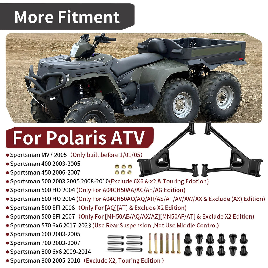 Rear A Arm Kit Upper Right + Left w/ Bushing for Polaris Sportsman 800 (2005–2010)