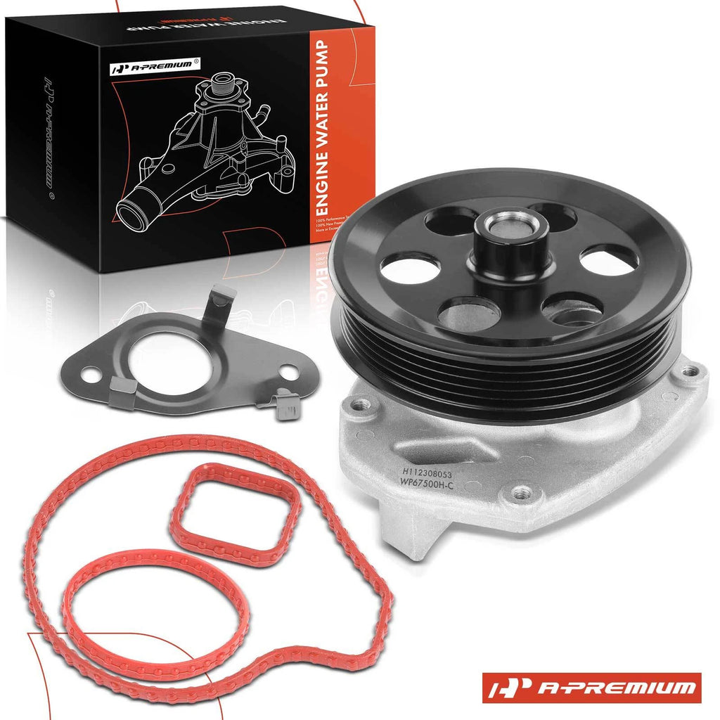 Engine Water Pump with Gasket & Pulley for Chevy Impala Malibu Camaro