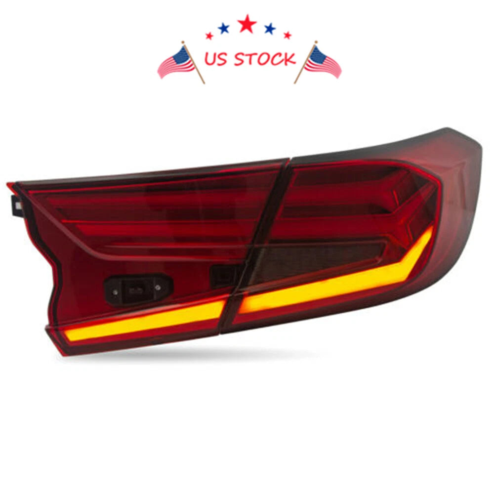 Red LED Tail Lights for Honda Accord (2018-2020)