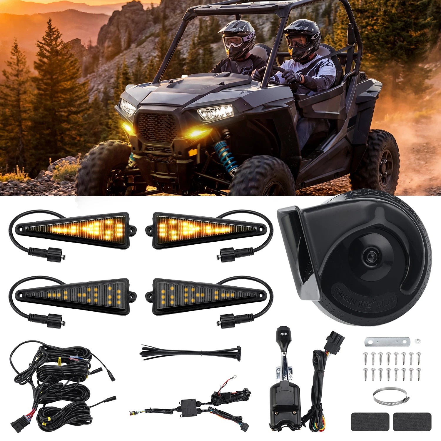 Plug&Play Triangle Turn Signal Horn Kit for Polaris Ranger 500 900 (2013–2021)