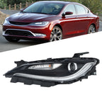 Headlights for Chrysler 200 (2015â2017) Left Chrome Black Trim LED DRL