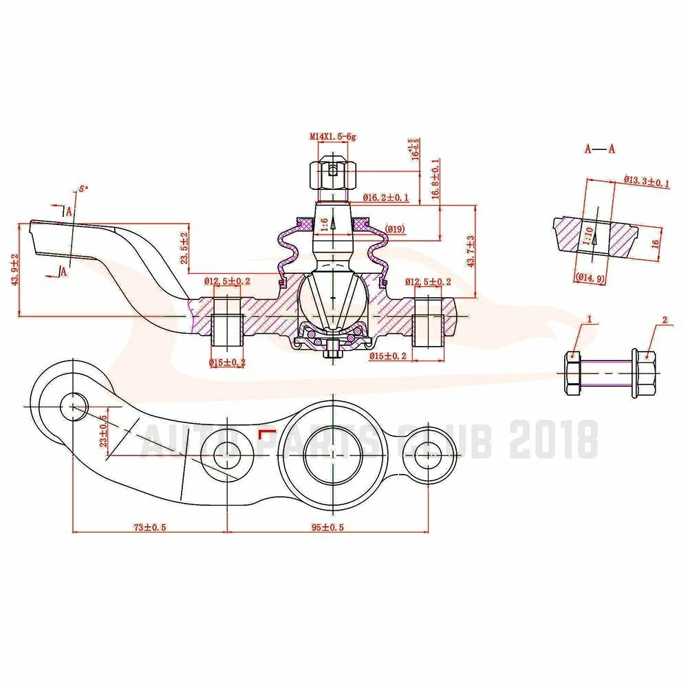 Set of 8 Front Ball Joints Tie Rods Suspension Kit for Toyota Tacoma (1995–2004)