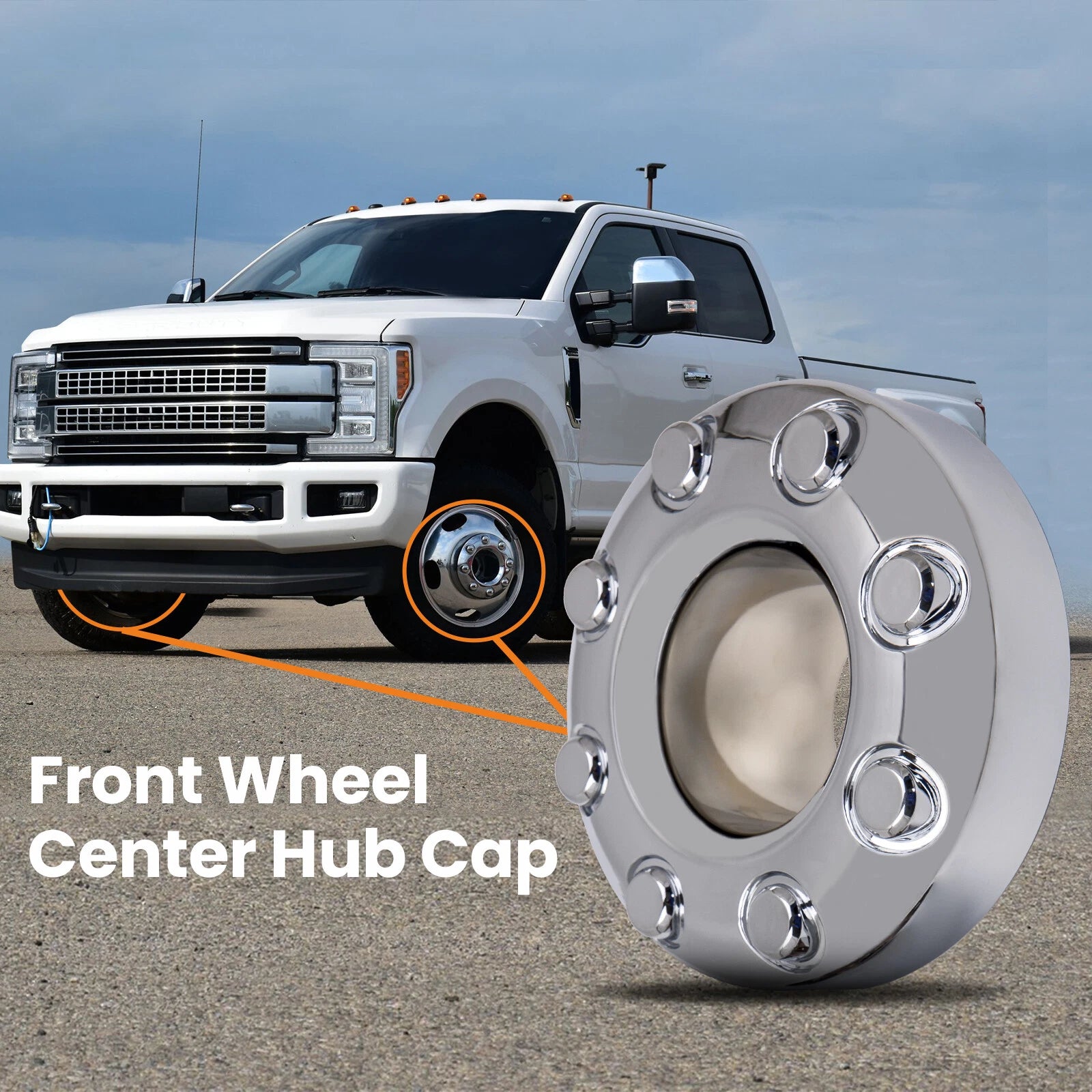 2X Wheel Center Hub Caps for Ford F-350 DRW 4x4 (2005–2018)