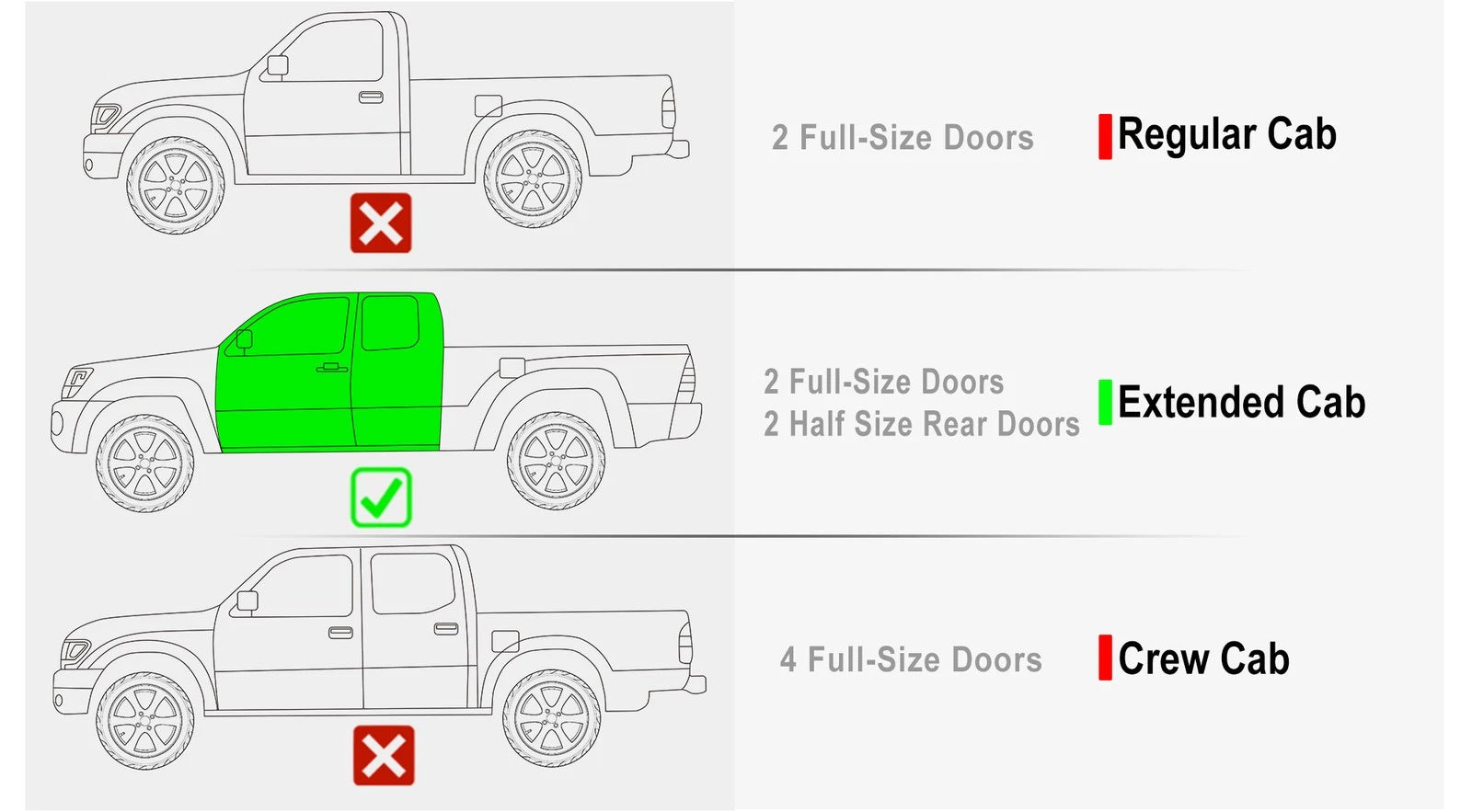 Off-Road Side Armor for Toyota Tacoma Xtra Cab (1995-2004)
