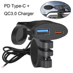 Dual USB Fast Charger Adapter for Motorcycle (12V-24V)