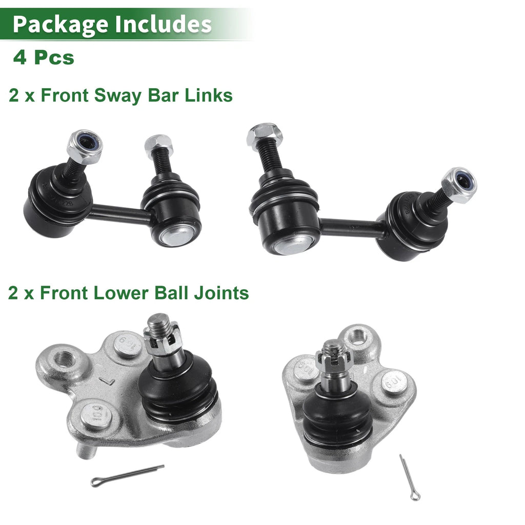 4pcs Front Suspension Kit for Honda Civic (2006–2011) - Sway Bar Link, Lower Ball Joint