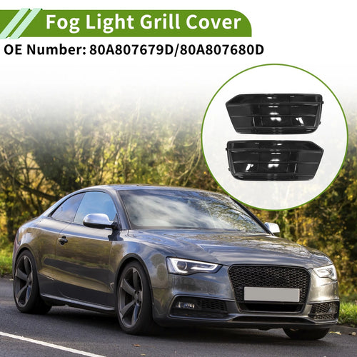 1 Pair Fog Light Grills for Audi Q5 (2018–2023) No. 80A807679D/80A807680D