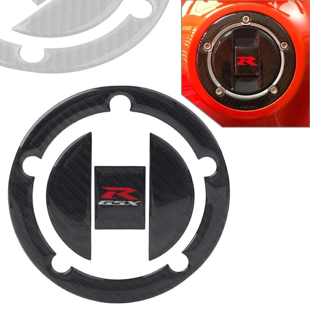3D Carbon Fiber Fuel Tank Sticker Gas Cap Cover for GSXR 1000 750 600 (2001–2023)