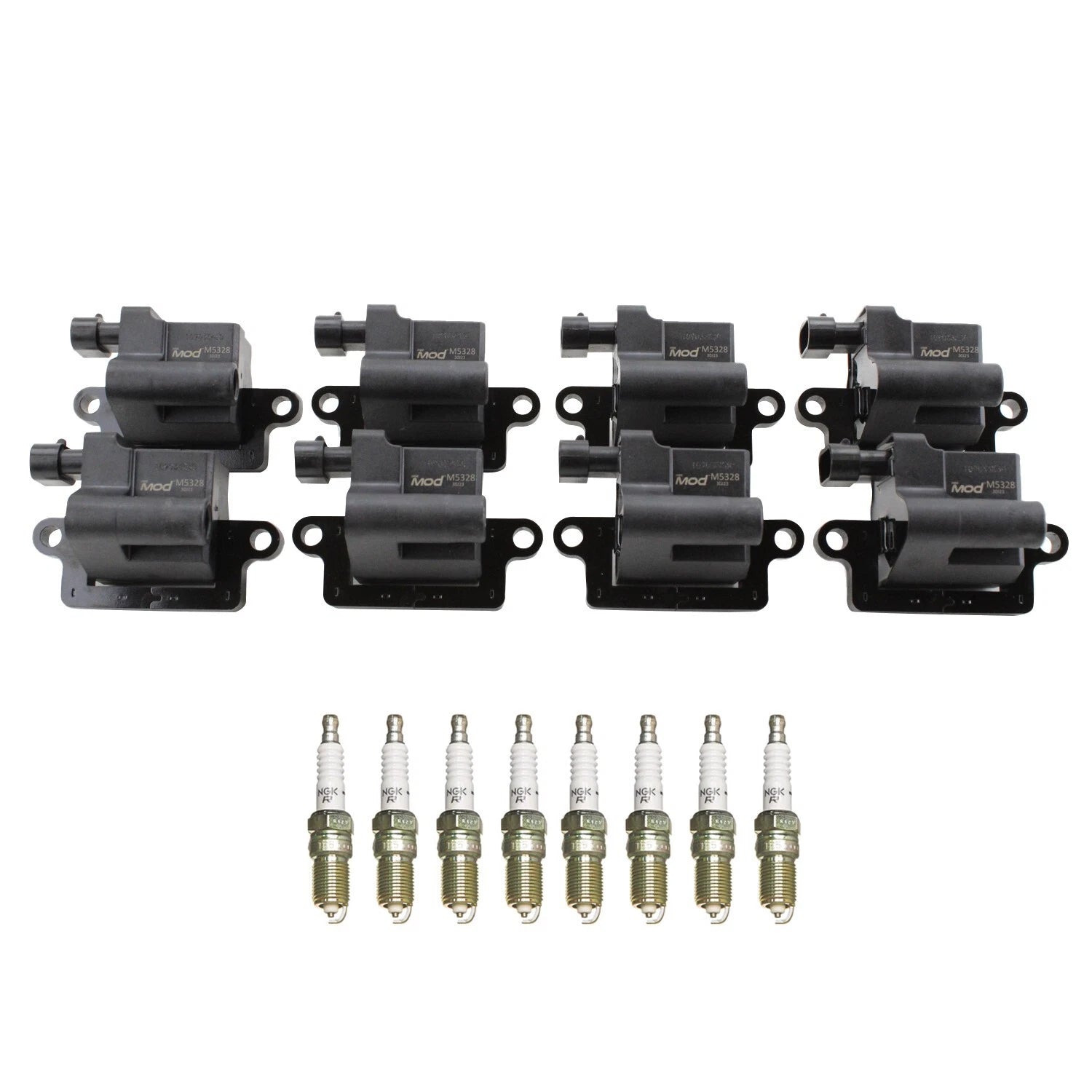 NGK Ignition Coil & 8 Nickel Spark Plugs Kit for Escalade ESV, Suburban 2500 (2007–2014)
