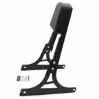 Black Flame Backrest Sissy Bar with Leather Pad for Harley Softail (2000–2017)