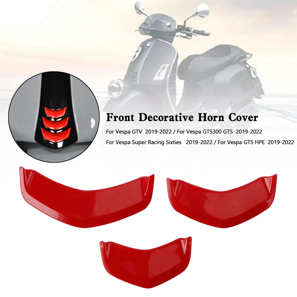 Front Horn Cover Trim for Vespa Sprint 300, GTS 300, GTV (2014–2023) Red T9
