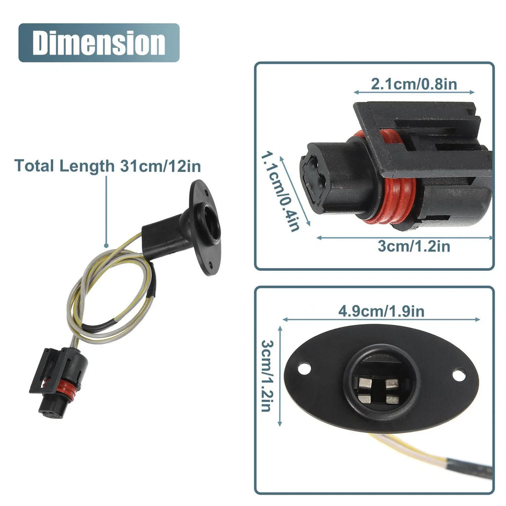 2 x License Plate Light Wiring Harness Socket for Dodge Ram 1500 (2009-2018)