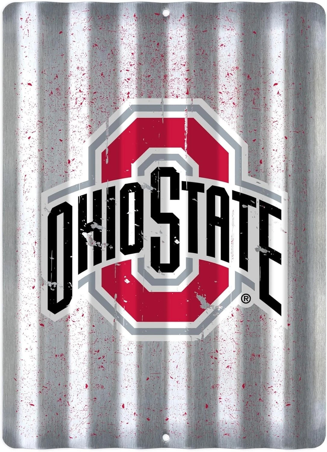 Corrugated Metal Sign for Ohio State Buckeyes (12" x 18")