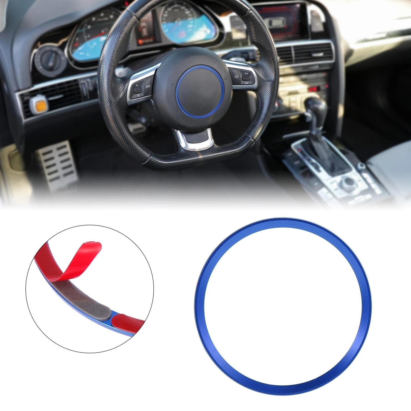 Steering Wheel Decal Cover Ring Trim for Audi A1 A3 A4L A6L Q3 Q5 A5 (2012–2016)