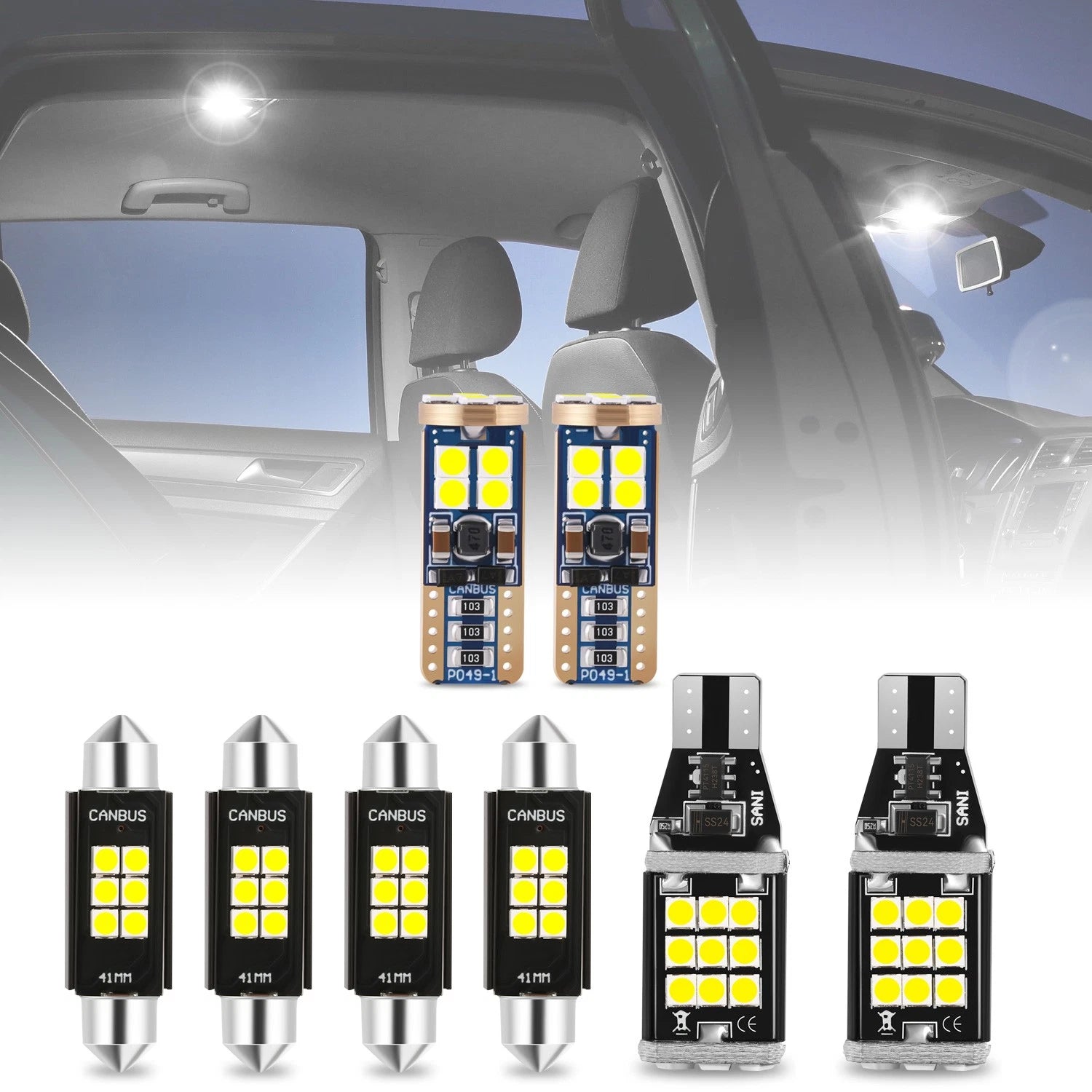 8Pcs Interior Dome License Plate Cargo Map Light Bulbs for Chevrolet Tahoe (2007–2014)