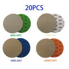 Set of 20 Sanding Discs 125mm for Various Grains (3000/5000/7000/10000)
